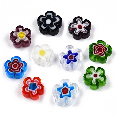 Handmade Millefiori Glass Bead Strands LAMP-N029-017D-08-1
