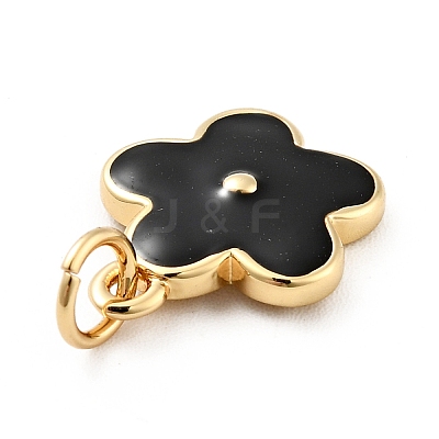 Rack Plating Brass Enamel Charms KK-G387-09G-06-1