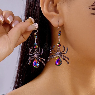 Alloy Plastic Dangle Earrings EJEW-P319-01B-01-1