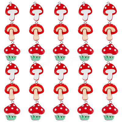 30Pcs 3 Styles Opaque Resin Pendants RESI-SC0002-39-1