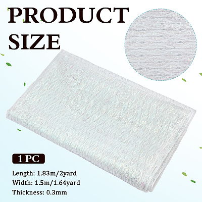 2 Yards Laser Polyester Imitation Peacock Feather Fabric DIY-PH0038-39B-1