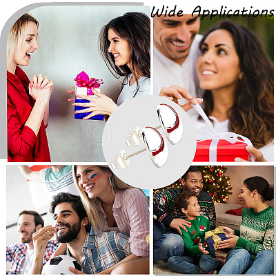 4 Pairs Sport Ball Alloy Stud Earrings for Women EJEW-BBC0001-52A-1