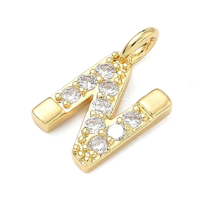 Brass Micro Pave Clear Cubic Zirconia Pendants KK-I476-01G-N-1