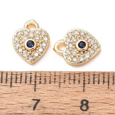 Brass Micro Pave Cubic Zirconia Charms CU-K002-01D-02-1