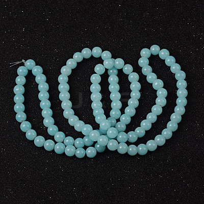 Imitation Jade Glass Beads Strands DGLA-S076-8mm-19-1