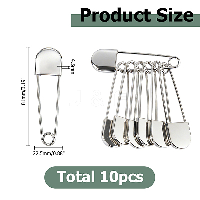 Alloy Safety Pin Brooches JEWB-WH0001-77P-1