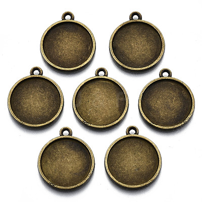 Tibetan Style Alloy Pendant Cabochon Settings TIBE-S322-002B-AB-NR-1