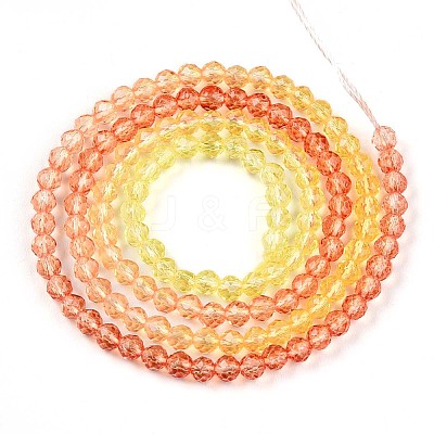 Transparent Gradient Color Glass Beads Strands GLAA-H021-01B-30-1