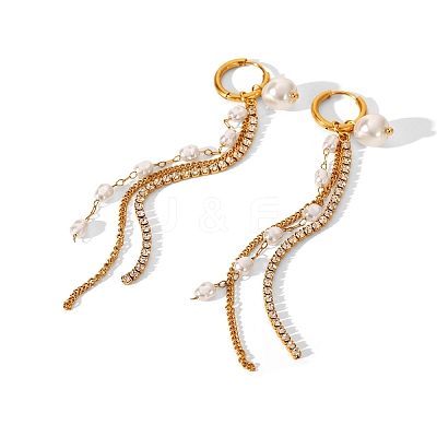 304 Stainless Steel Pave Clear Cubic Zirconia Hoop Earrings WG6C0B9-01-1