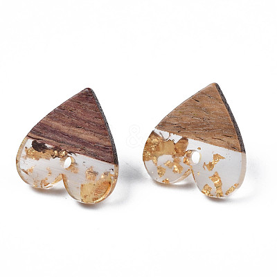 Resin & Walnut Wood Stud Earring Findings MAK-N032-020A-1