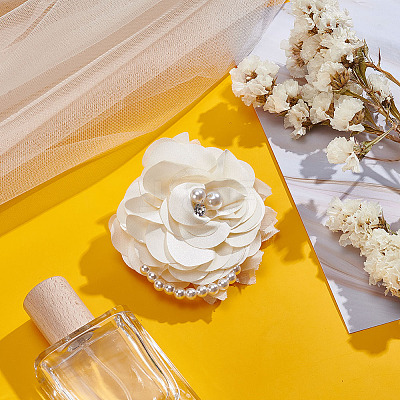 1Pc Polyester Flower Brooch JEWB-ME0001-11A-1