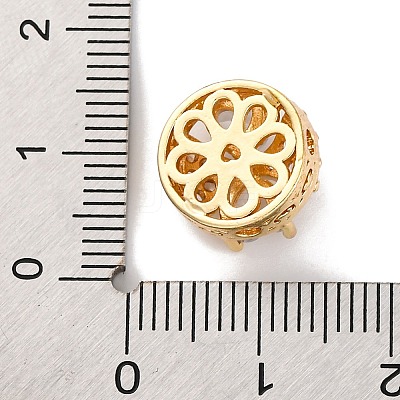 Rack Plating Brass Micro Pave Cubic Zirconia Beads KK-Z082-04G-1