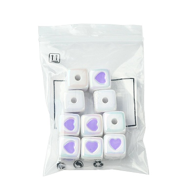 10Pcs Opaque Acrylic Enamel Beads ACRC-FS0001-02D-1