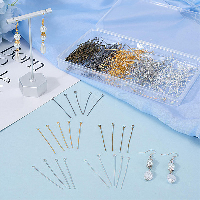 600Pcs 6 Color Brass Eye Pins KK-SP0002-38-1