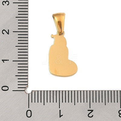 Christmas Theme 304 Stainless Steel Pendants STAS-R007-01J-G-1