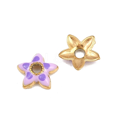 304 Stainless Steel Enamel Bead Cap SA-CBAA937-12G-02-1