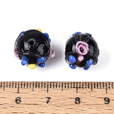 Handmade Gold Sand Lampwork Beads LAMP-N038-02A-1