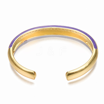 Brass Micro Pave Clear Cubic Zirconia Cuff Bangles BJEW-N302-004C-NF-1