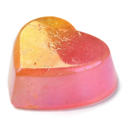 Electroplated Natural Quartz Crystal Heart Bowl DJEW-C010-01-1