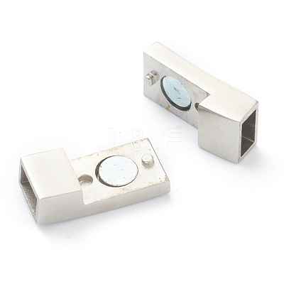 Tarnish Resistant 316 Surgical Stainless Steel Magnetic Clasps with Glue-in Ends STAS-G241-17P-1