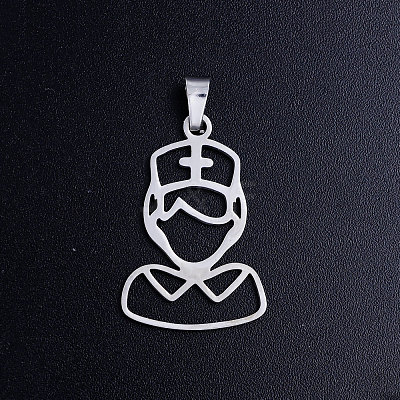 Tarnish Resistant 201 Stainless Steel Pendants STAS-T046-JN268-1-1