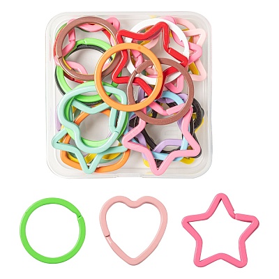30Pcs 3 Style Spray Painted Iron Split Key Rings KEYC-LS0001-02-1