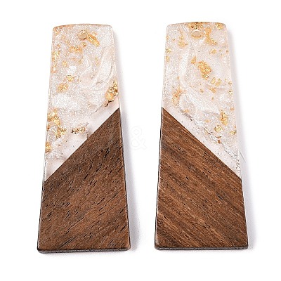 Opaque Resin & Walnut Wood Pendants RESI-T058-04M-1
