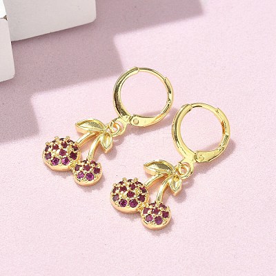 Brass Micro Pave Clear Cubic Zirconia Stud Earrings EJEW-P303-06G-1