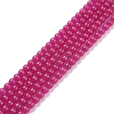 Lab Grown Red Corundum Beads Strands G-D463-09A-1-1