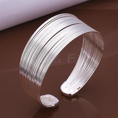 Classic Brass Cuff Bangles For Women BJEW-BB12232-1