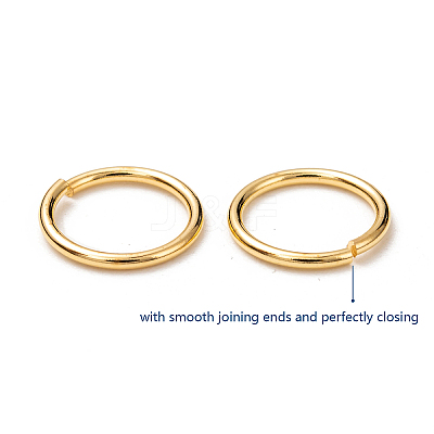 Brass Open Jump Rings KK-M165-10mm-01G-RS-1