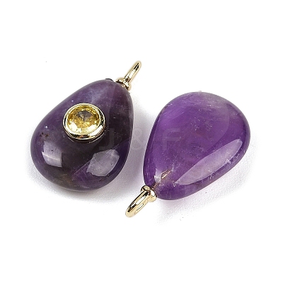 Natural Amethyst Pendants G-H322-01G-01-1
