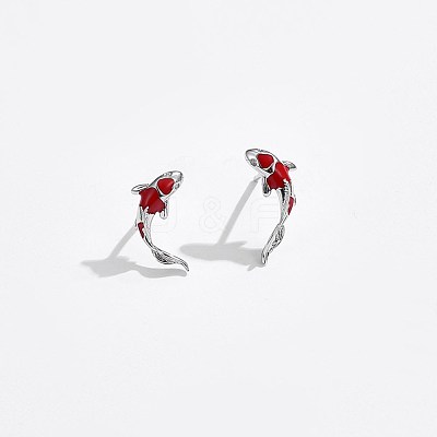 Anti-Tarnish Rhodium Plated 925 Sterling Silver Stud Earrings STER-BB72115-1