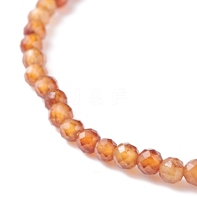 3mm Natural Garnet Beads Stretch Bracelet for Girl Women BJEW-JB07284-01-1