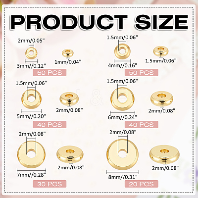 240Pcs 6 Styles Brass Beads KK-ME0001-69G-1