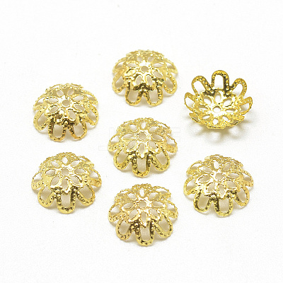 Plated Iron Fancy Bead Caps IFIN-S696-33G-10mm-1-1