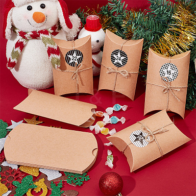 24Pcs Foldable Cordboard Paper Pillow Boxes CON-WH0089-04-1