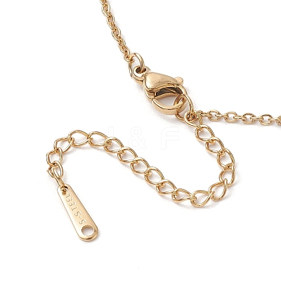 Alloy Crystal Rhinestone Cable Chain Blue Enamel Eye Pendant Necklaces for Women NJEW-JN04977-01-1