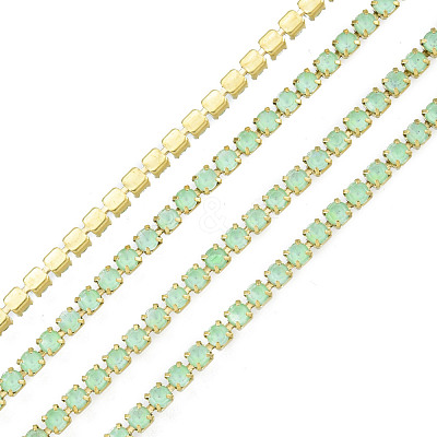 Brass Rhinestone Strass Chains CHC-N017-003B-C01-1