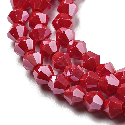 Opaque Solid Color Electroplate Glass Beads Strands EGLA-A039-P4mm-A02-1