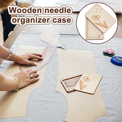 Flower Wood Storage Tool AJEW-WH0348-360C-1