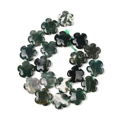 Natural Moss Agate Beads Strands G-NH0009-A01-01-1