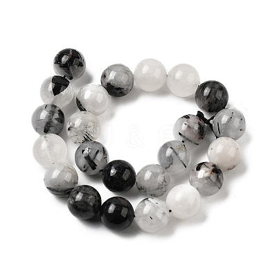Natural Black Rutilated Quartz Beads Strands G-D295-6mm-1