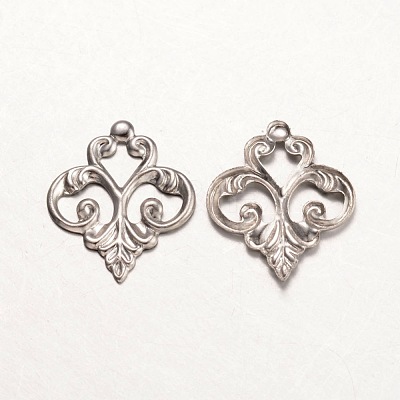 Tarnish Resistant 316 Surgical Stainless Steel Filigree Pendants STAS-K096-36P-1