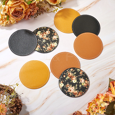 Magibead 8Pcs 4 Styles PU Leather Cup Mats AJEW-MB0001-09A-1