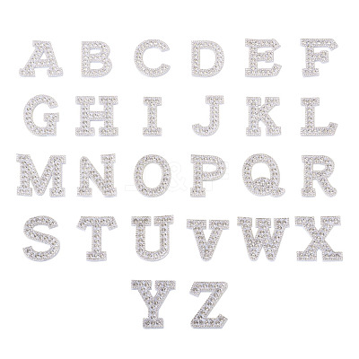 Alphabet Resin Rhinestone Patches DIY-TAC0005-45A-1