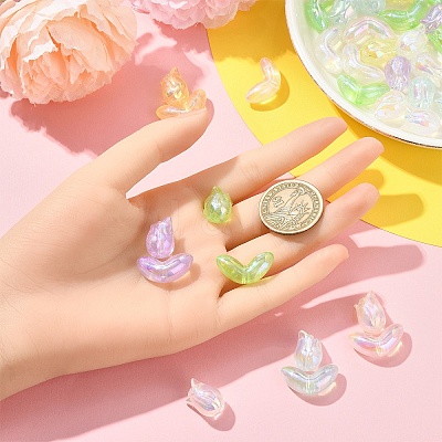20Pcs 2 Styles UV Plating Transparent Acrylic Beads SACR-YW0001-72A-1