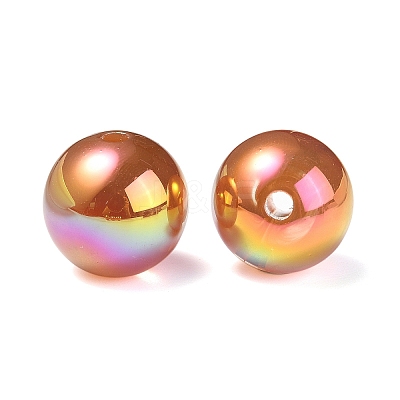 UV Plating Rainbow Iridescent Acrylic Beads PACR-E001-03C-1