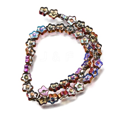 Electroplated Transparent Glass Beads Strands GL-CBA98F0-09F-1