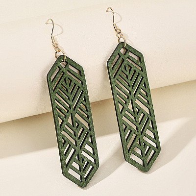 Iron Wood Dangle Earrings for Women WG1FD12-03-1